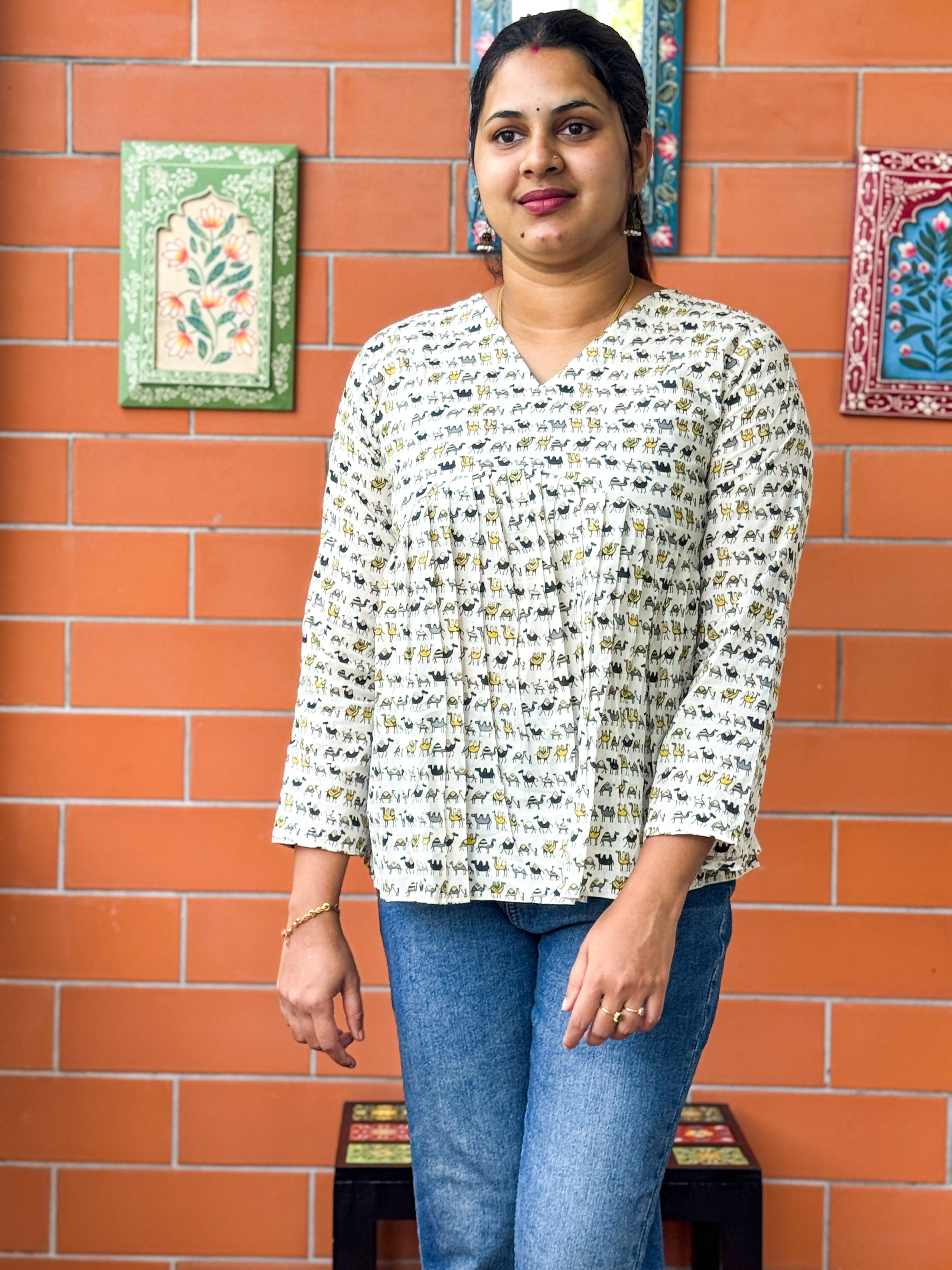 Cotton Short Kurti - White