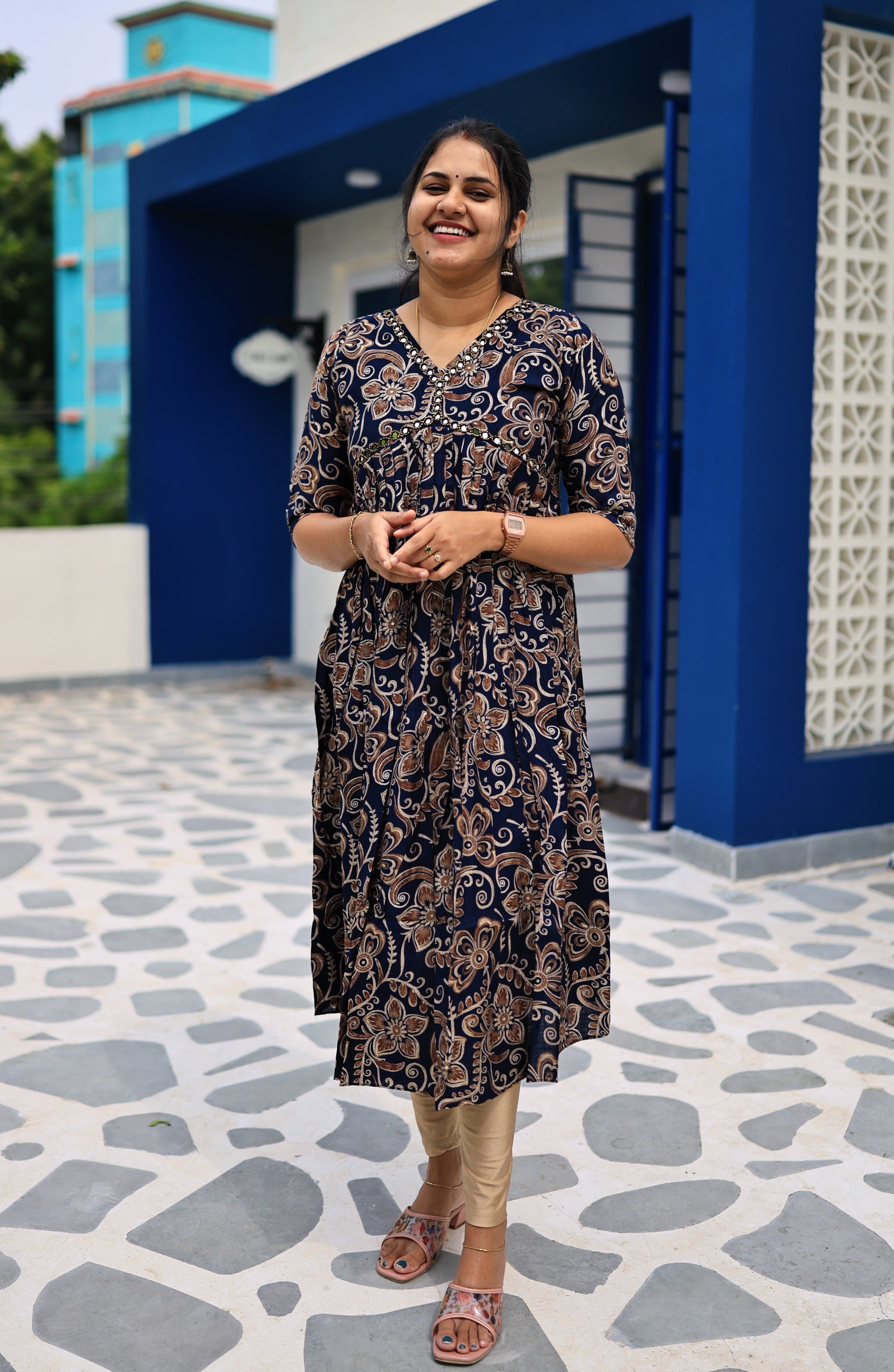 Gamana - Alia cut, mirror worked kurta secondary view
