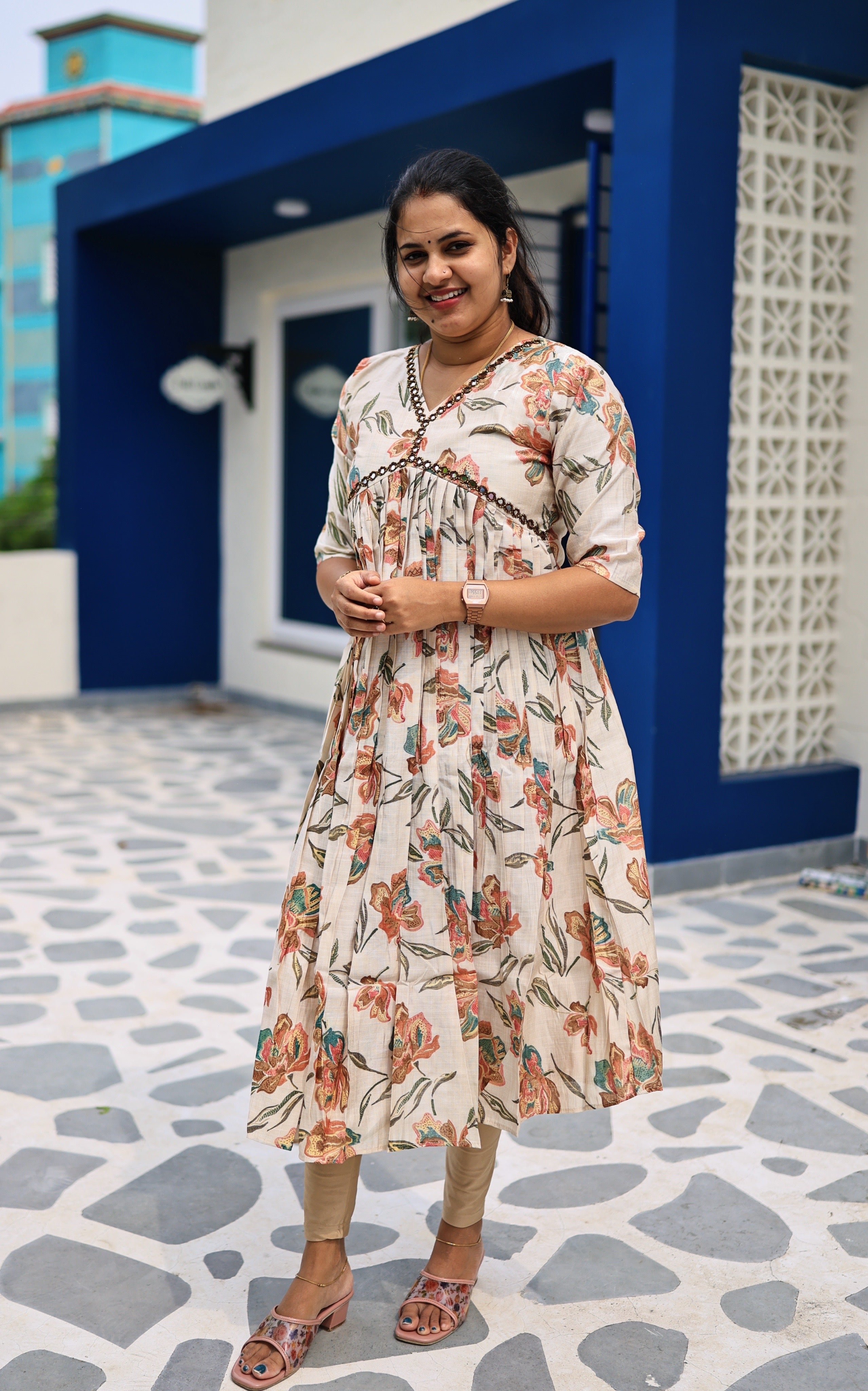 Karthika - Alia cut, mirror worked kurta secondary view