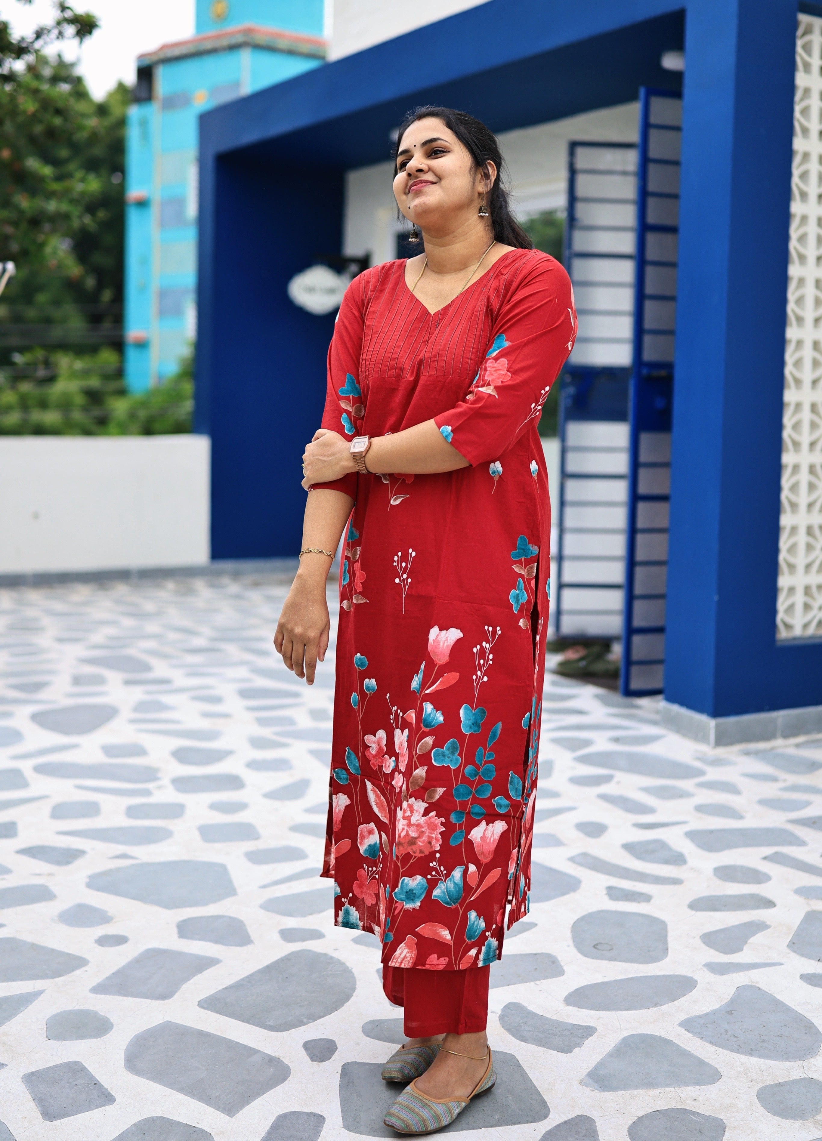 Shilpa - Cotton co-ord set with lining secondary view